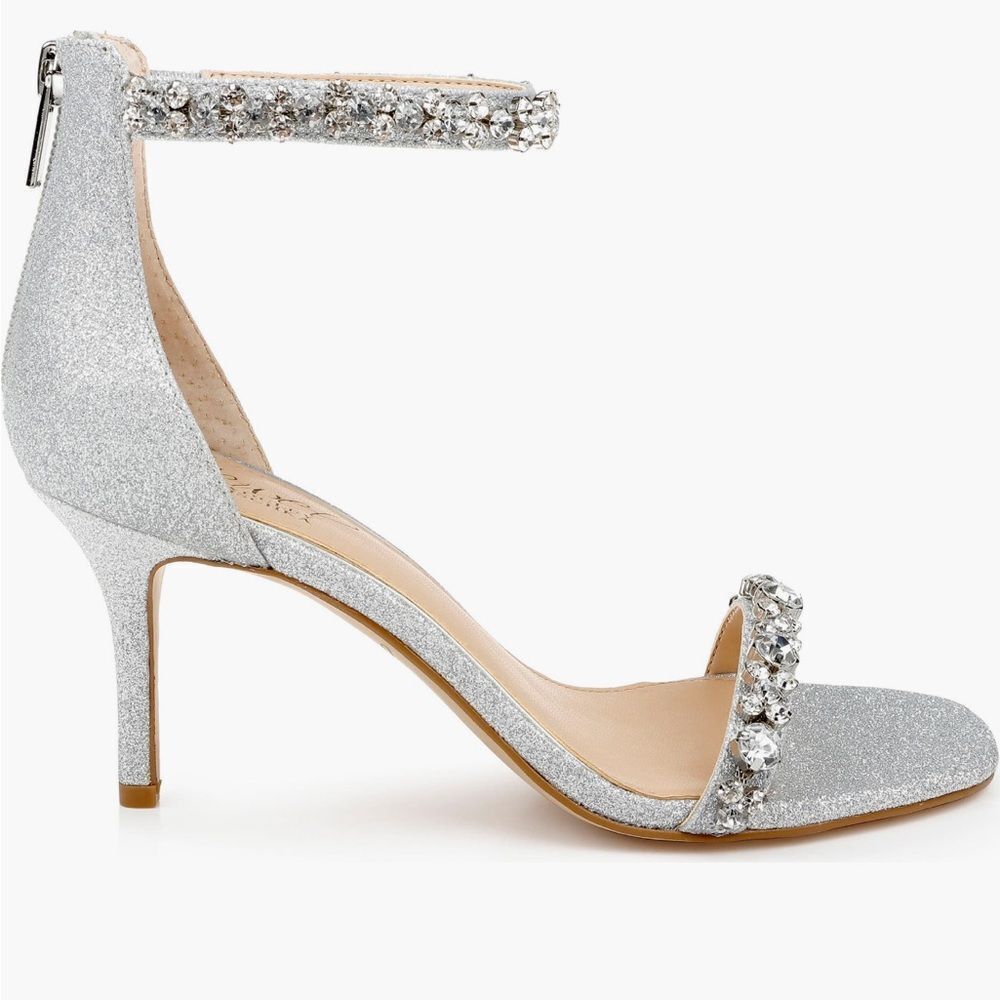 NIB Jewel Badgley Mischka "Jayne" JW4114 open-toe stiletto heels